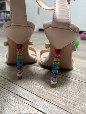 London Rag Nude Shoes w/ Rainbow Heel